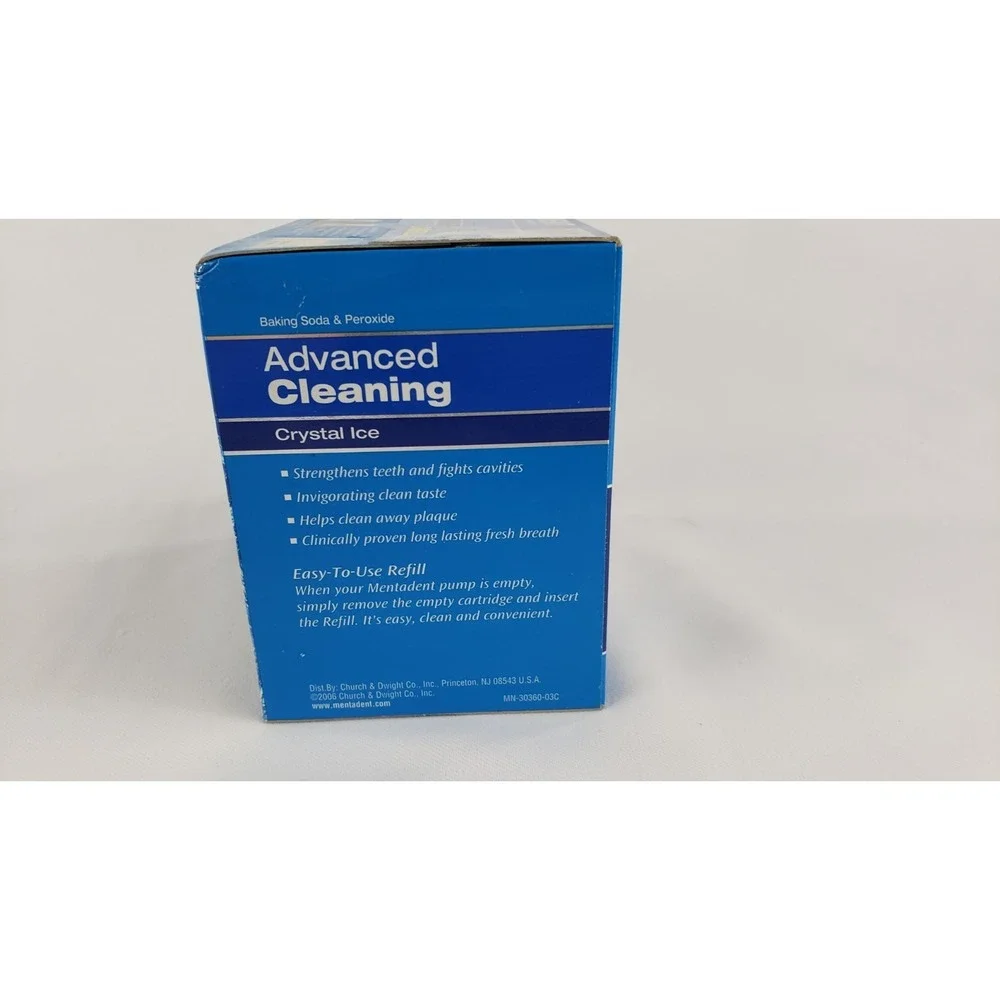 Sealed Mentadent Fluoride Toothpaste Advanced Cleaning Crystal Ice Refill Sealed